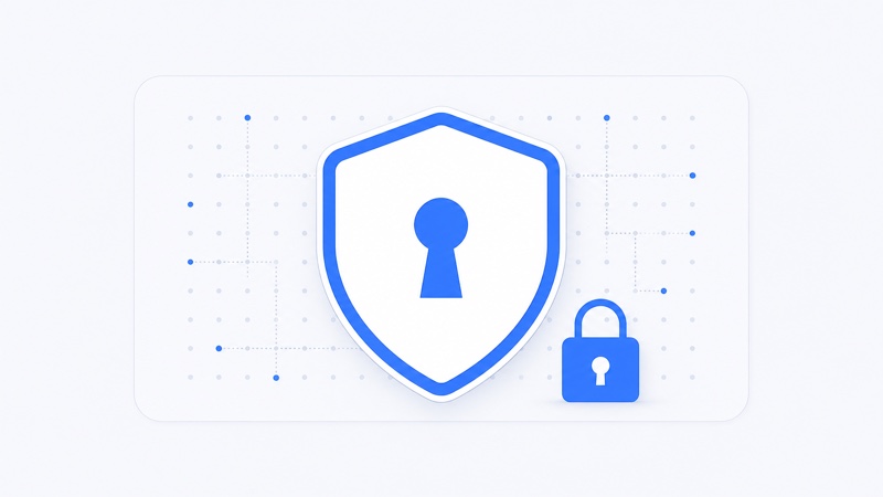 Illustration of a padlock over a document representing data privacy protections